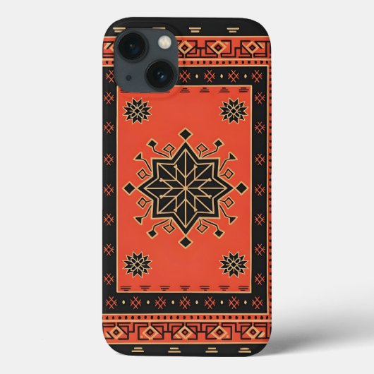 Karmozijnrode en Obsidiaan Geometrische Stamstervo Case-Mate iPhone Case (Achterkant)
