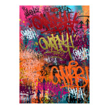 Karmozijnrode en oranje abstracte graffiti-tags