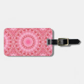 Karmozijnrode en Roze Mandala Patroon Bagagelabel (Voorkant horizontaal)