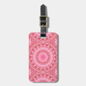 Karmozijnrode en Roze Mandala Patroon Bagagelabel (Voorkant verticaal)