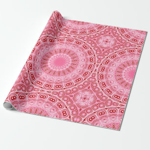 Karmozijnrode en Roze Mandala Patroon Cadeaupapier