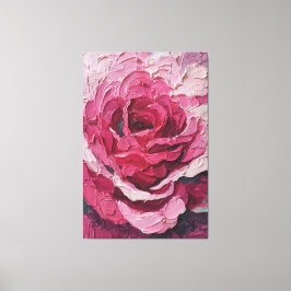 Karmozijnrode en Roze Roos Textuur Abstracte Wandk Canvas Afdruk
