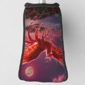 Karmozijnrode Feniks van het Maanverlichte Getij. Golfheadcover (Draai 90)