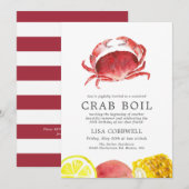 karmozijnrode krab | 50e verjaardag krab kook gest kaart (Voorkant / Achterkant)