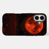 Karmozijnrode Maan boven het Stille Veld Case-Mate iPhone Case (Achterkant (horizontaal))
