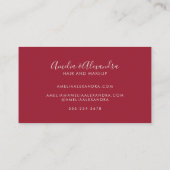 Karmozijnrode Moderne Script Creatieve Branding Ch Visitekaartje (Achterkant)