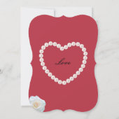 karmozijnrode parel bruidsmeevrouw uitnodiging (Achterkant)