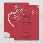 karmozijnrode parel uitnodiging (Voorkant / Achterkant)