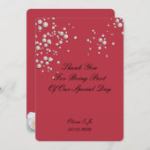 KARMOZIJNRODE PARELHOUDER BEDANKKARTJE VOOR TROUWE SAVE THE DATE (Voorkant / Achterkant)