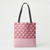 Karmozijnrode Roze Hartenrozen Kleurblok Tote Bag (Voorkant)