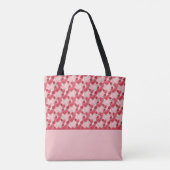 Karmozijnrode Roze Hartenrozen Kleurblok Tote Bag (Achterkant)
