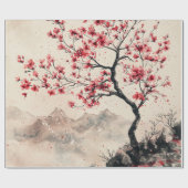 Karmozijnrode Sakura Berg Sereniteit (1) Cadeaupapier (Vlak)