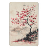 Karmozijnrode Sakura Berg Sereniteit (1) Mini Klembord (Achterkant)