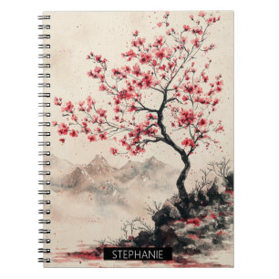 Karmozijnrode Sakura Berg Sereniteit (1) Notitieboek