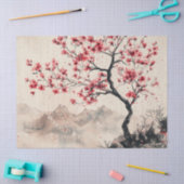 Karmozijnrode Sakura Berg Sereniteit (1) Tissuepapier (Craft)