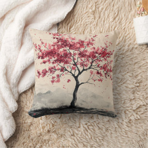 Karmozijnrode Sakura Berg Sereniteit (2) Kussen