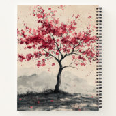 Karmozijnrode Sakura Berg Sereniteit (2) Notitieboek (Achterkant)