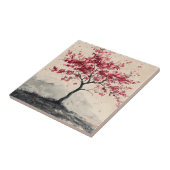 Karmozijnrode Sakura Berg Sereniteit (2) Tegeltje (Zijkant)