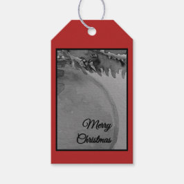Karmozijnrode Sierlijke Kerstmis – Elegante Feestd Cadeaulabel