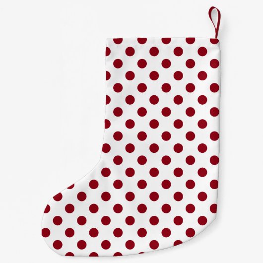 Karmozijnrode Stippen Cirkels Kleine Kerstsok (Achterkant)
