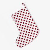 Karmozijnrode Stippen Cirkels Kleine Kerstsok (Achterkant (Hangend))