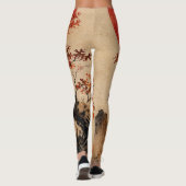 Karmozijnrode zon boven Boom des Levens Leggings (Achterkant)