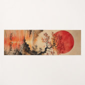 Karmozijnrode zon boven Boom des Levens Yogamat (Voorkant (horizontaal))