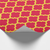 Karmozijnrood Ananas Geel Marokkaans #4 Cadeaupapier (Hoek)