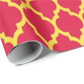 Karmozijnrood Ananas Geel Marokkaans #4 Cadeaupapier (Rol Hoek)