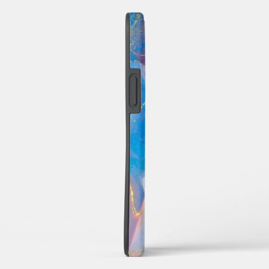 Karmozijnrood, Blush, Blauw en Goud Marmer Alcohol Case-Mate iPhone Case (Achterkant / Rechts)