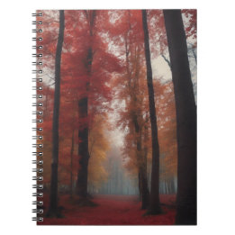 Karmozijnrood bos notitieboek