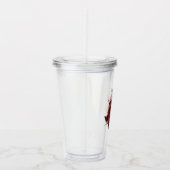 Karmozijnrood en goud vintage bloemmotief acryl drinkbeker (Rechts)