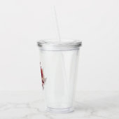 Karmozijnrood en goud vintage bloemmotief acryl drinkbeker (Links)