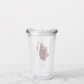 Karmozijnrood en goud vintage bloemmotief acryl drinkbeker (Achterkant)