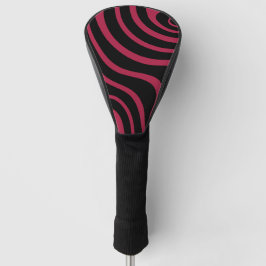 Karmozijnrood en zwarte psychedelische golvende go golfheadcover