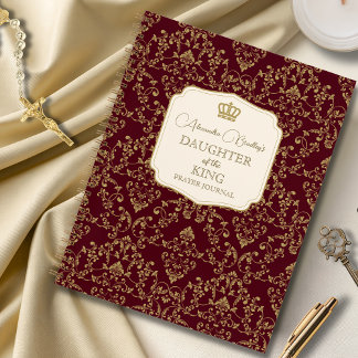 Karmozijnrood Goud Damasque Dochter van de Koning Notitieboek