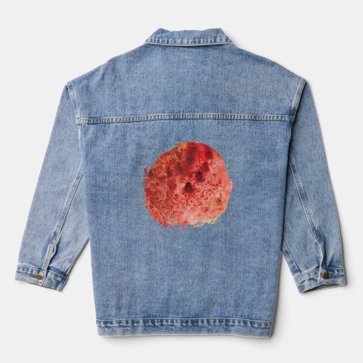 Karmozijnrood Residue Denim Jacket (Achterkant)
