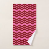 Karmozijnrood Roze Chevron Zigzag Design  Bad Handdoek (Handdoek)