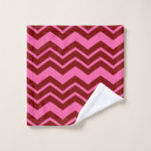 Karmozijnrood Roze Chevron Zigzag Design  Bad Handdoek (Wasdoekje)