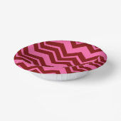 Karmozijnrood Roze Chevron Zigzag Design Papieren Kommen (Gebogen)