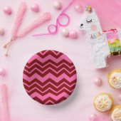 Karmozijnrood Roze Chevron Zigzag Design Papieren Kommen (Feest)