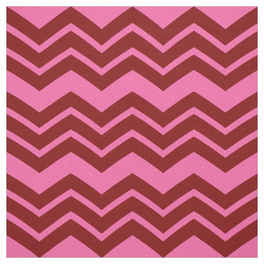 Karmozijnrood Roze Chevron Zigzag Design Stof (Swatch)