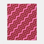 Karmozijnrood Roze Chevron Zigzag Ontwerp Fleece Deken (Voorkant)