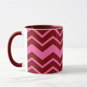 Karmozijnrood Roze Chevron Zigzag Ontwerp  Mok (Links)