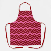Karmozijnrood Roze Chevron Zigzag Ontwerp  Schort (Voorkant)