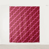 Karmozijnrood Roze Chevron Zigzag Ontwerp  Wandkleed (Voorkant)