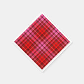 Karmozijnrood roze geruite tartan ontwerp  servet (Hoek)