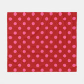 Karmozijnrood roze polka stippen ontwerp fleece deken (Voorkant (Horizontaal))