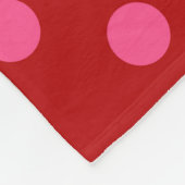 Karmozijnrood roze polka stippen ontwerp fleece deken (Hoek)