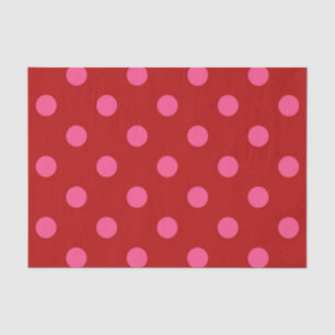 Karmozijnrood roze polka stippen ontwerp  tissuepapier